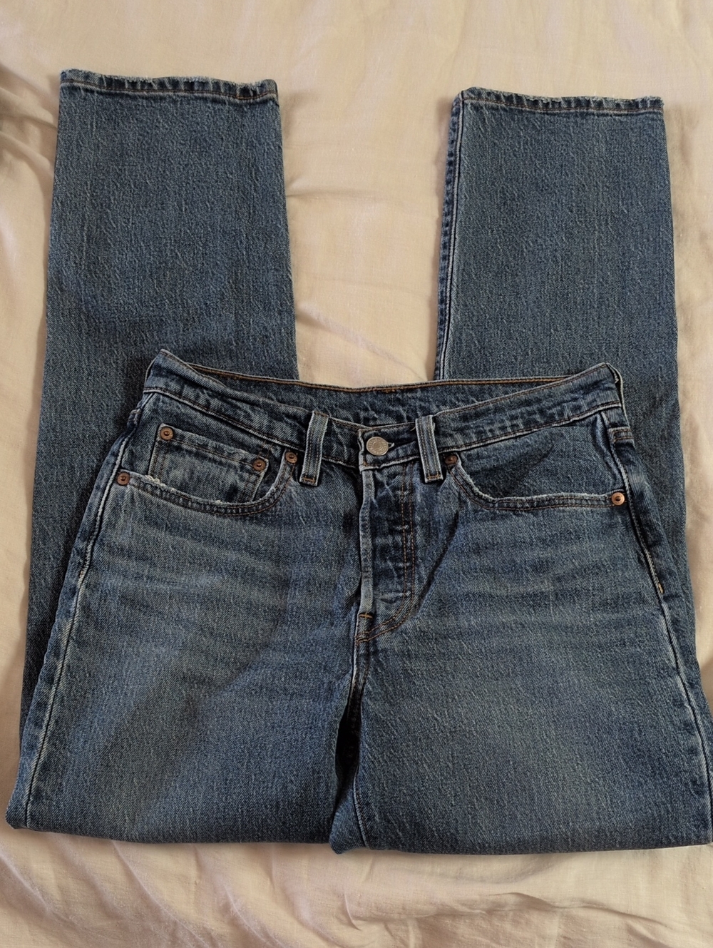 Levi's 501 Blue Classic Straight Leg Jeans